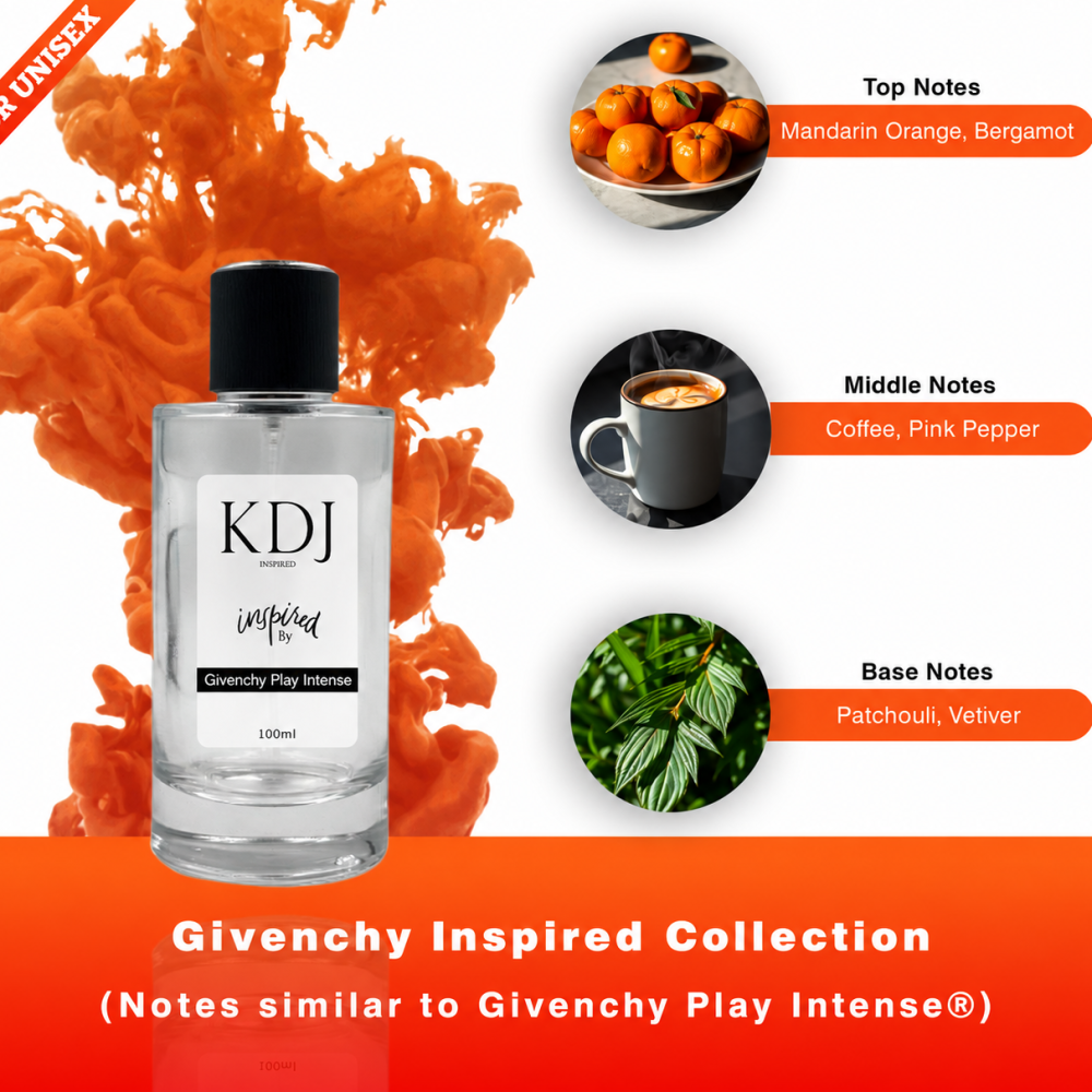 KDJ Inspired – Givenchy Inspired Collection – Notes Similar to Givenchy Play Intense – Unisex