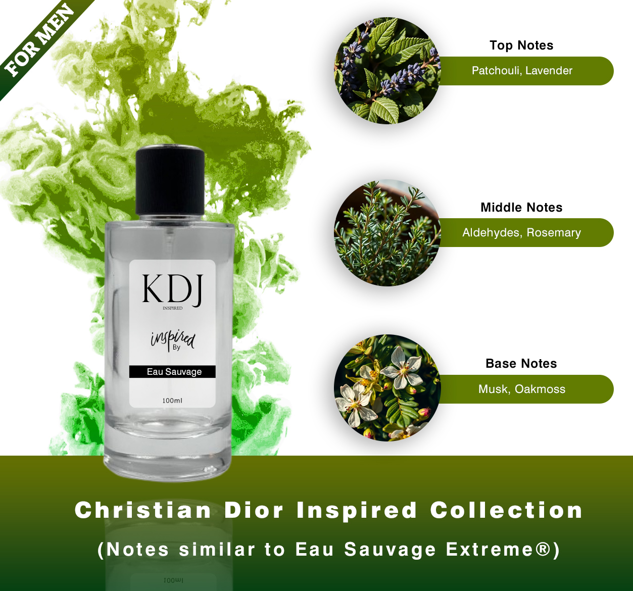 Kdj Inspired Men's 0577S Eau Sauvage Extreme Dior cologne for Men