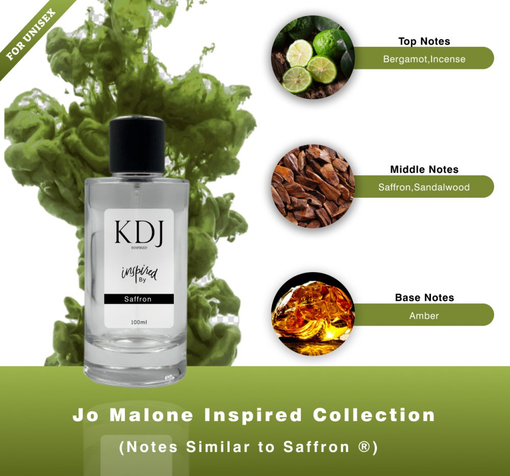 KDJ Inspired – Jo Malone Inspired Collection - Notes Similar to Saffron – Jo Loves ® Unisex 0553S