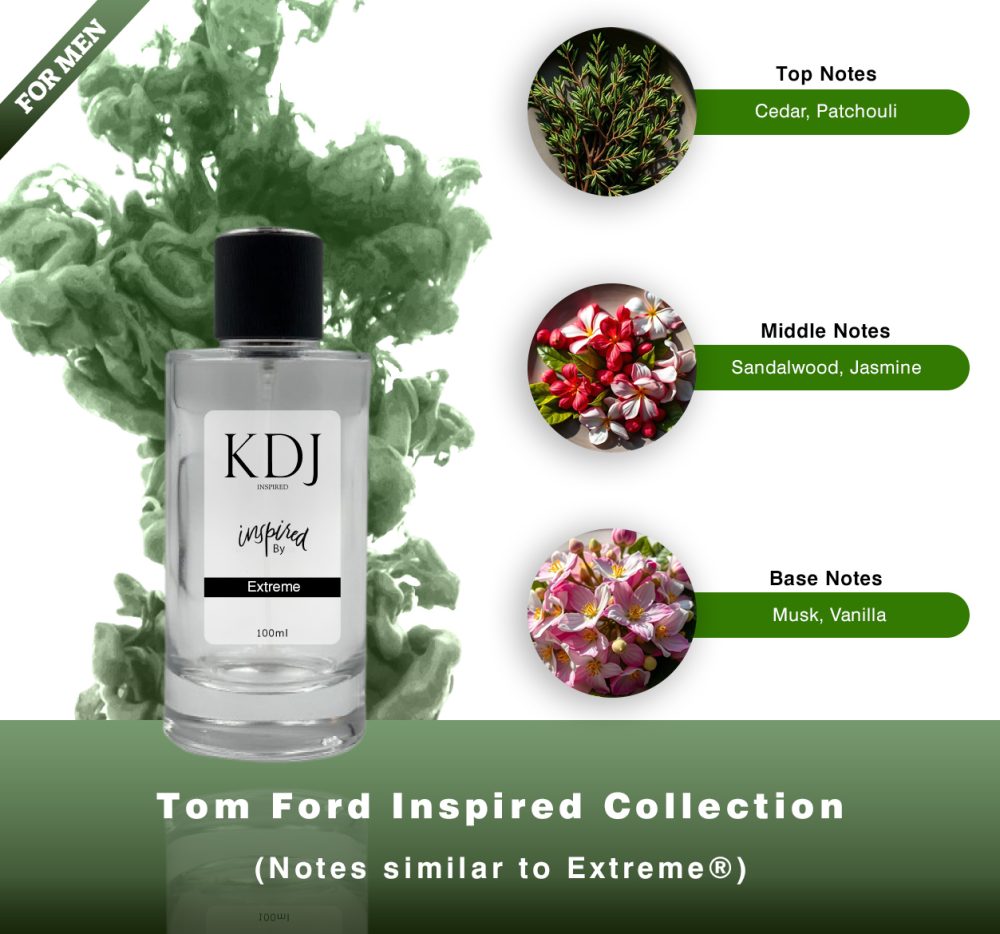 KDJ Inspired – Tom Ford Inspired Collection – Notes Similar to Extreme – Men’s
