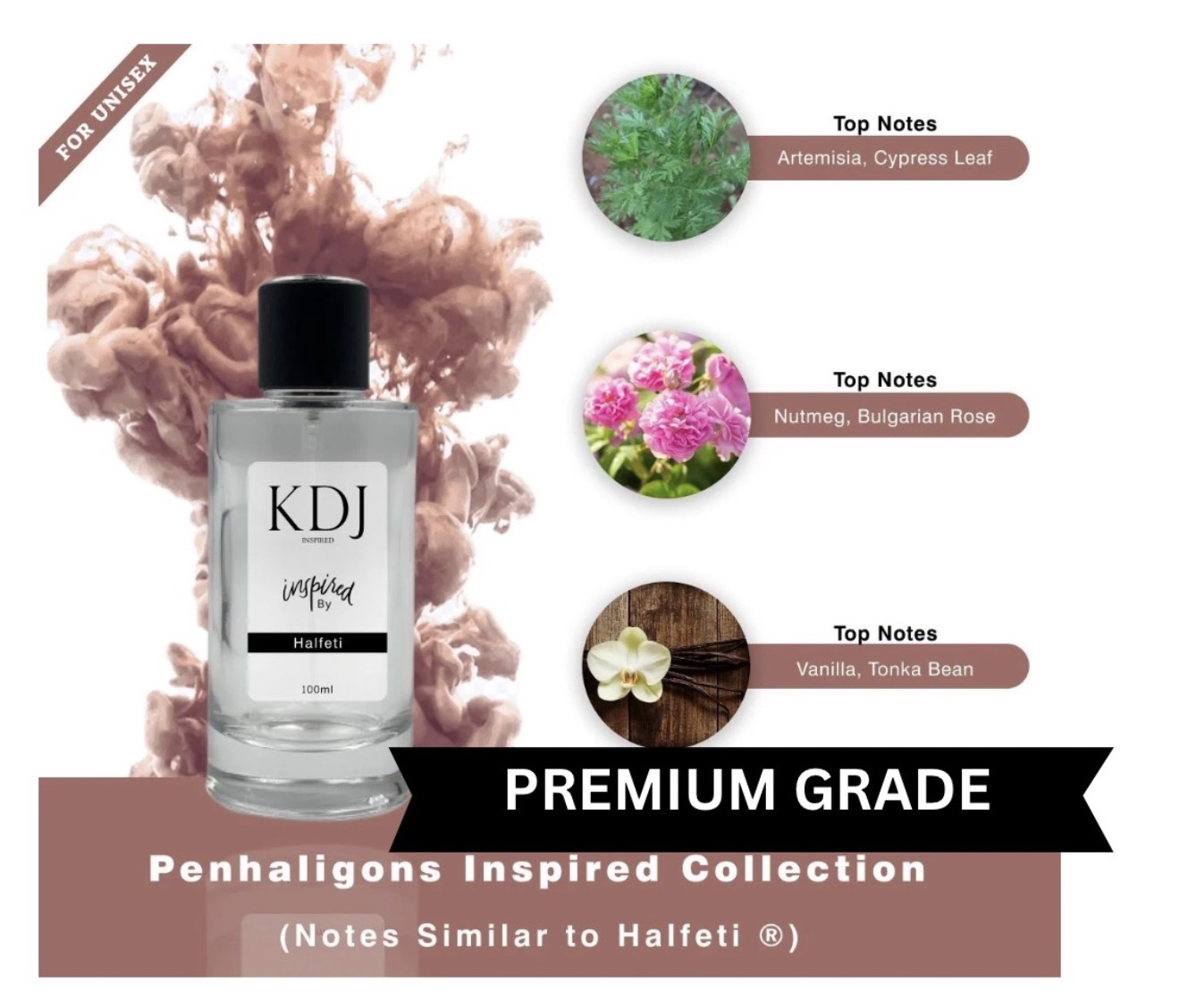 PREMIUM - KDJ Inspired – Penhaligon’s Inspired Collection -PREMIUM Notes Similar to Halfeti ® Unisex 0106C