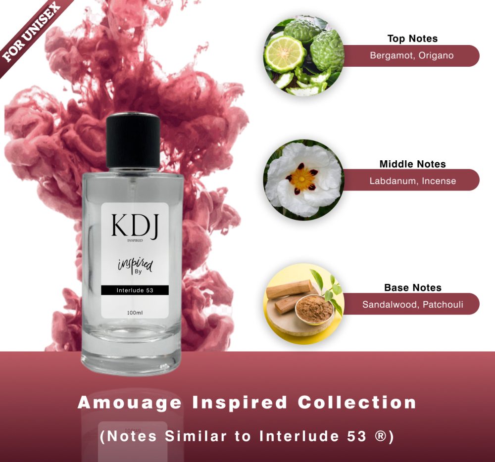 KDJ Inspired – Amouage Inspired Collection – Notes Similar to Interlude 53 – Unisex