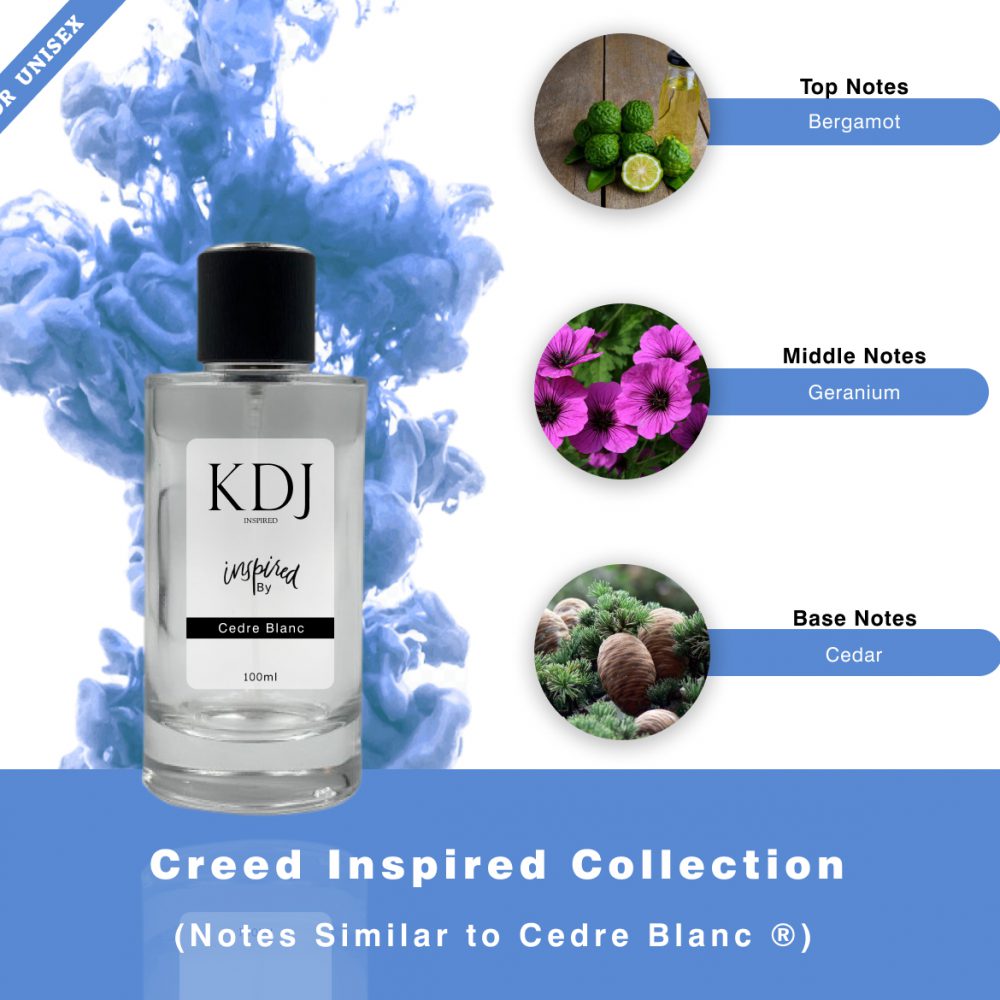 KDJ Inspired – Creed Inspired Collection – Notes Similar To Cedre Blanc ® Women's 080S