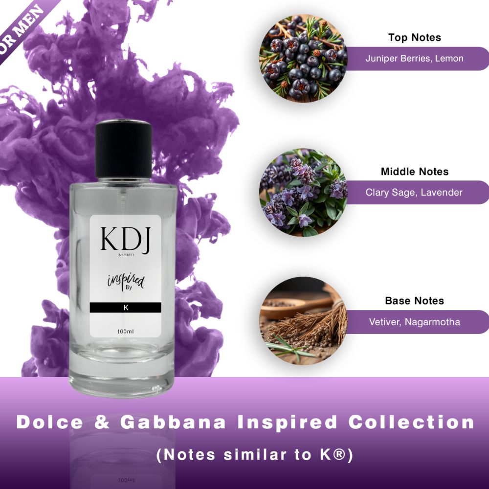 KDJ Inspired – Dolce & Gabbana Inspired Collection – Notes Similar to K   – Men’s