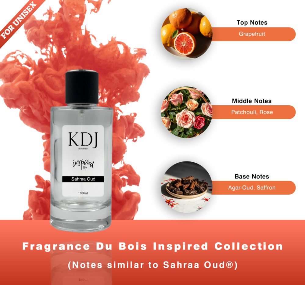 KDJ Inspired – Fragrance Du Bois Inspired Collection – Notes Similar to Sahraa Oud – Unisex