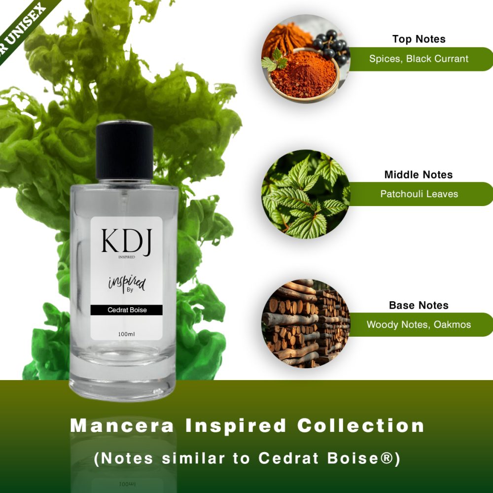 KDJ Inspired – Mancera Inspired Collection – Notes Similar to Cedrat Boise – Unisex