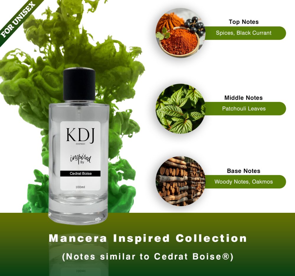 KDJ Inspired – Mancera Inspired Collection – Notes Similar to Cedrat Boise – Unisex