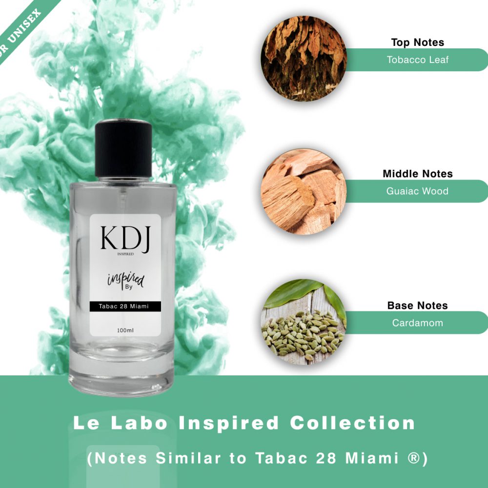 KDJ Inspired – Le Labo Inspired Collection – Notes Similar To Tabac 28 Miami ® Women's 072S