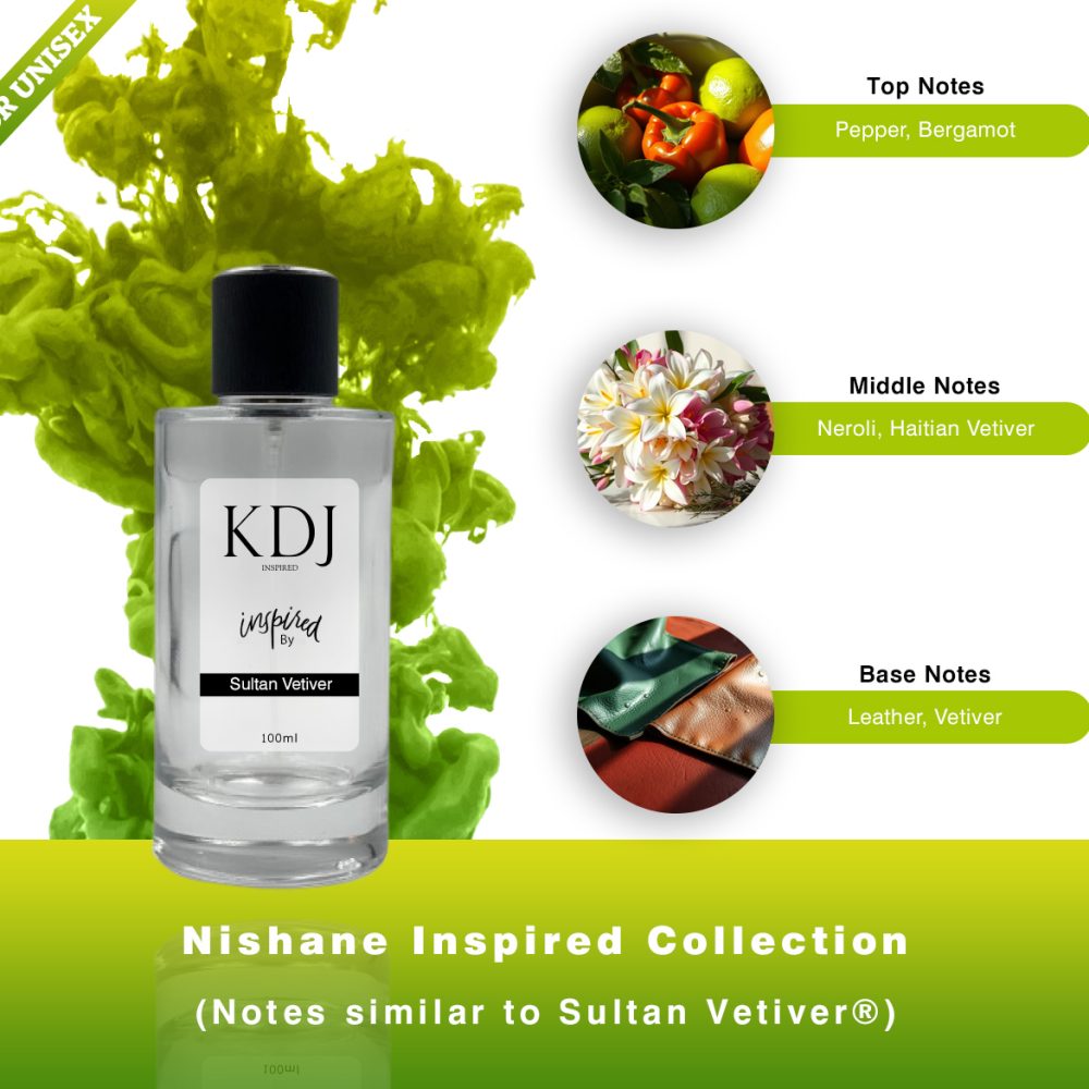 KDJ Inspired – Nishane Inspired Collection – Notes Similar to Sultan Vetiver – Unisex