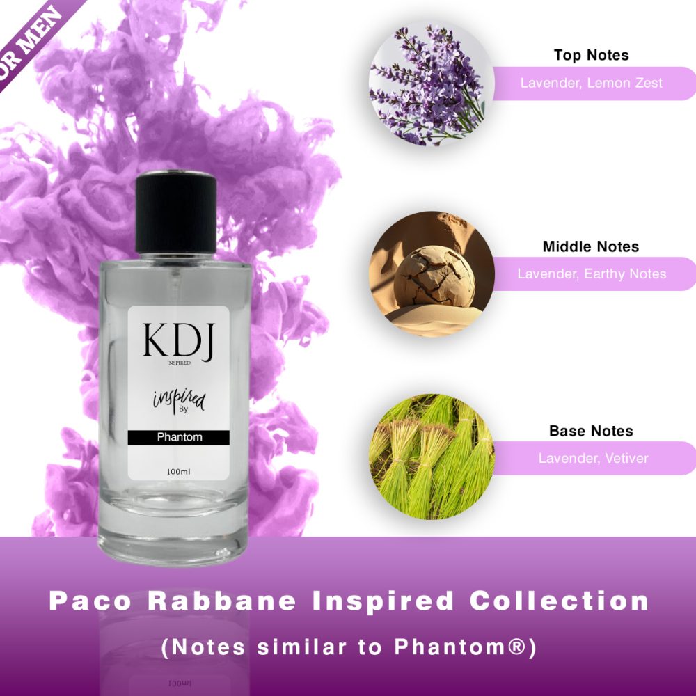 KDJ Inspired – Paco Rabbane Inspired Collection – Notes Similar to Phantom – Men’s