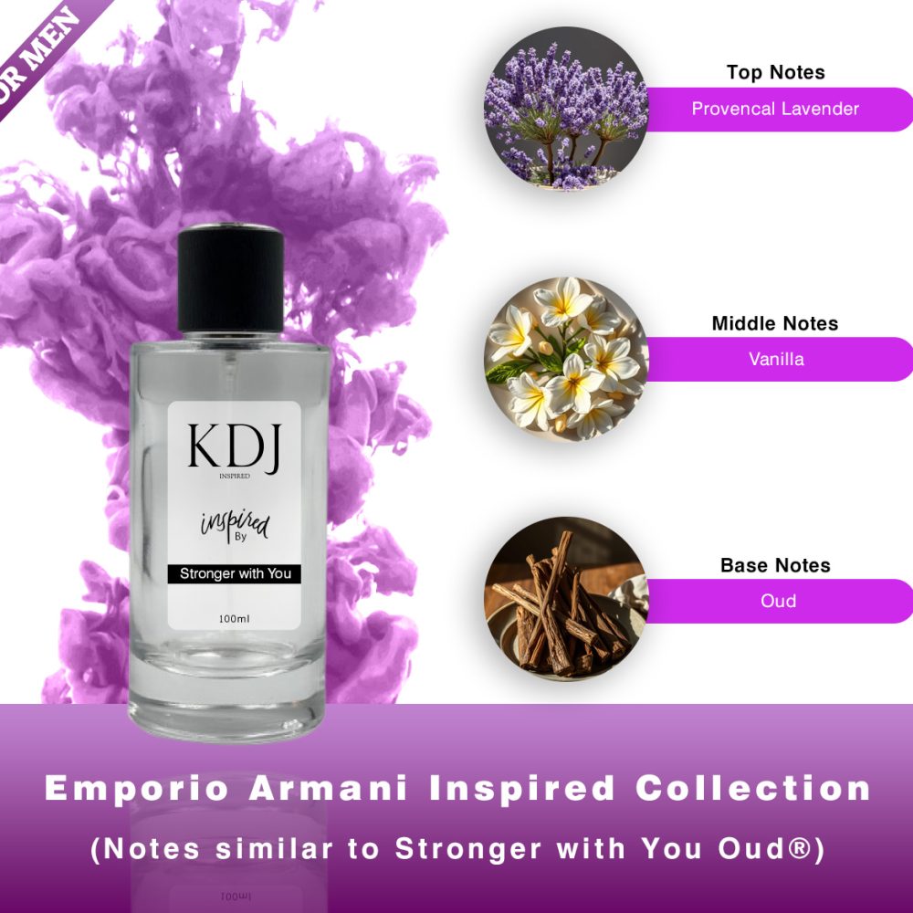 KDJ Inspired – Emporio Armani Inspired Collection – Notes Similar to Stronger with You Oud – Men’s
