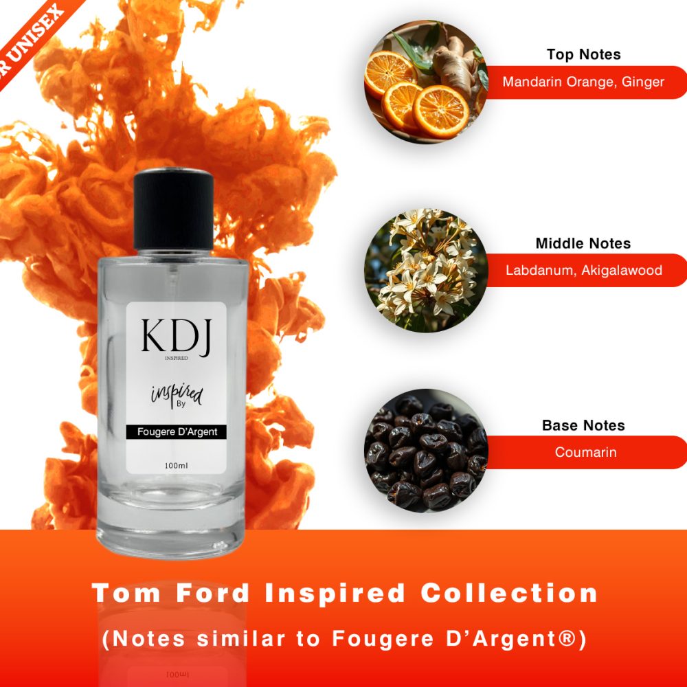KDJ Inspired – Tom Ford Inspired Collection – Notes Similar to Fougere D’Argent – Unisex