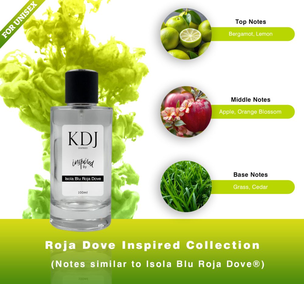 KDJ Inspired – Roja Dove Inspired Collection – Notes Similar to Isola Blu Roja Dove – Unisex