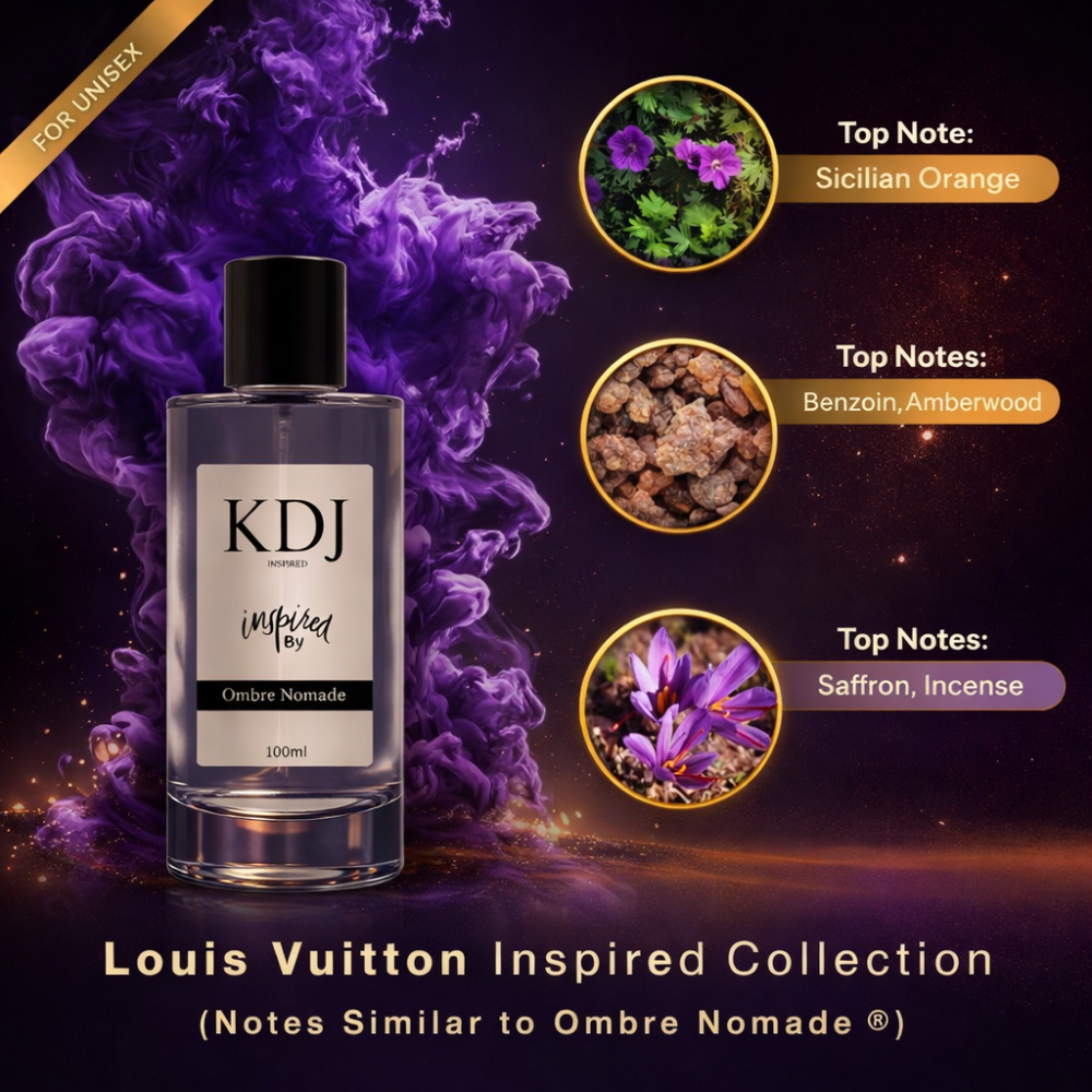 KDJ Inspired – NEW PREMIUM QUALITY - Louis Vuitton Inspired Collection - Notes Similar to Ombre Nomade ® Unisex 182AC