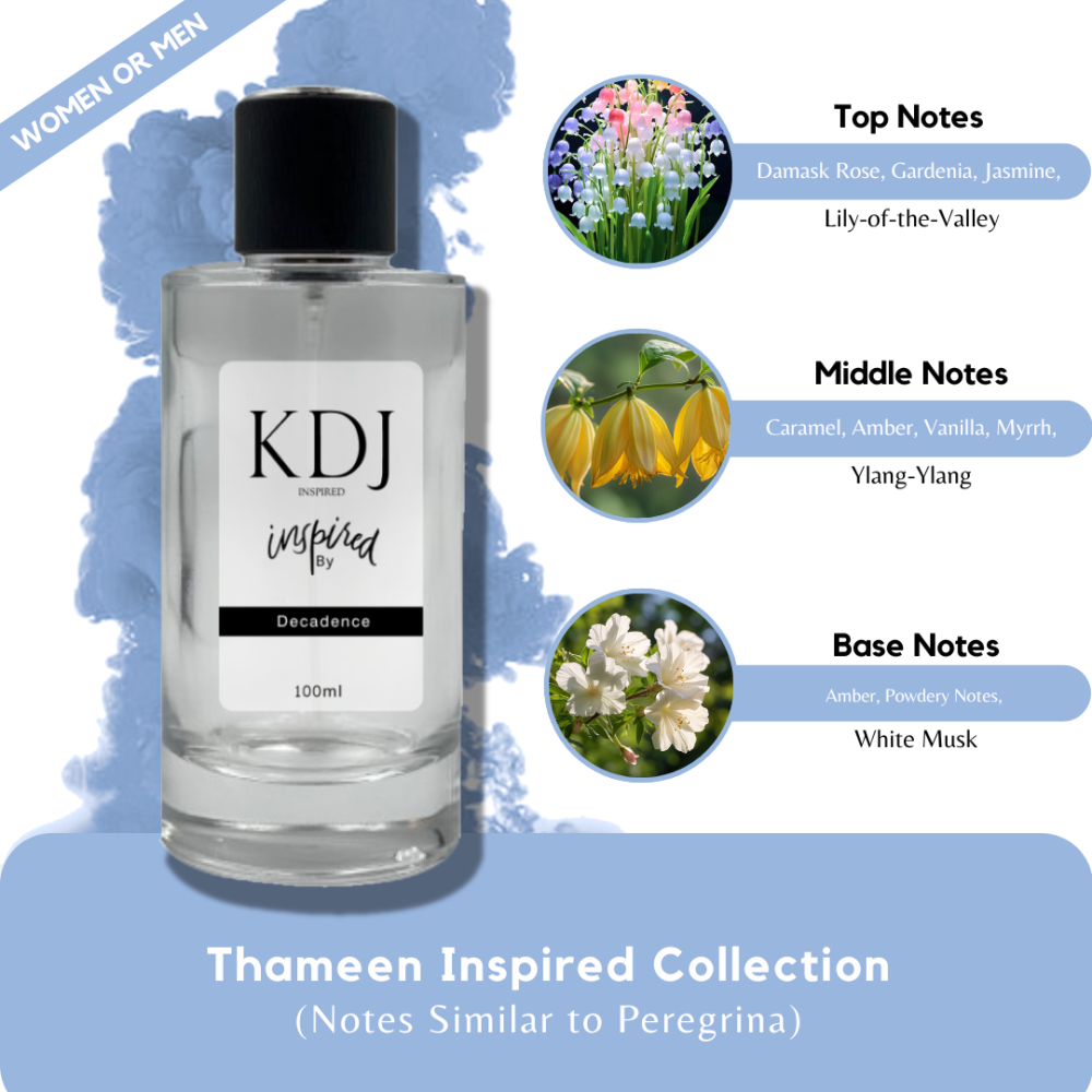 KDJ Inspired – Thameen Inspired Collection – Notes Similar to Peregrina – Unisex