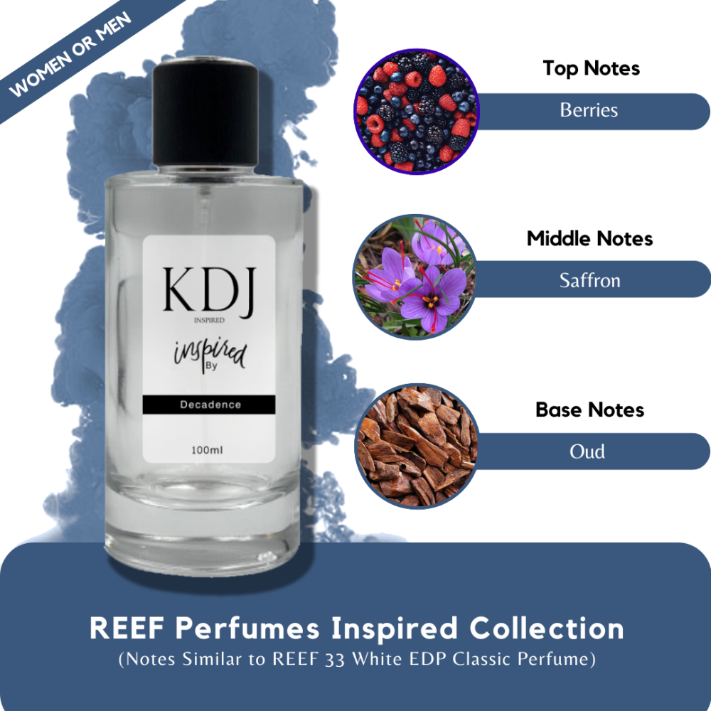 KDJ Inspired – Reef Perfumes Inspired Collection – Notes Similar to REEF 33 White EDP Classic Perfume – Unisex