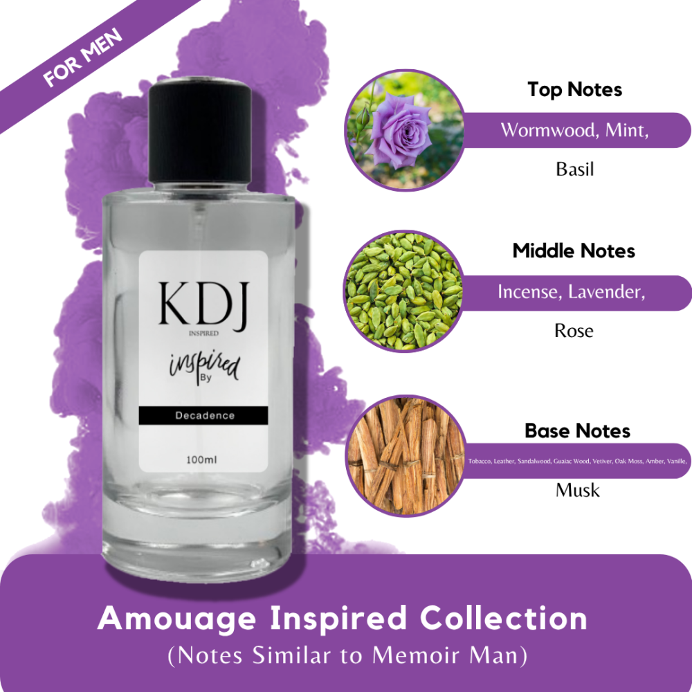KDJ Inspired – Amouage Inspired Collection – Notes Similar to Memoir Man – For Men