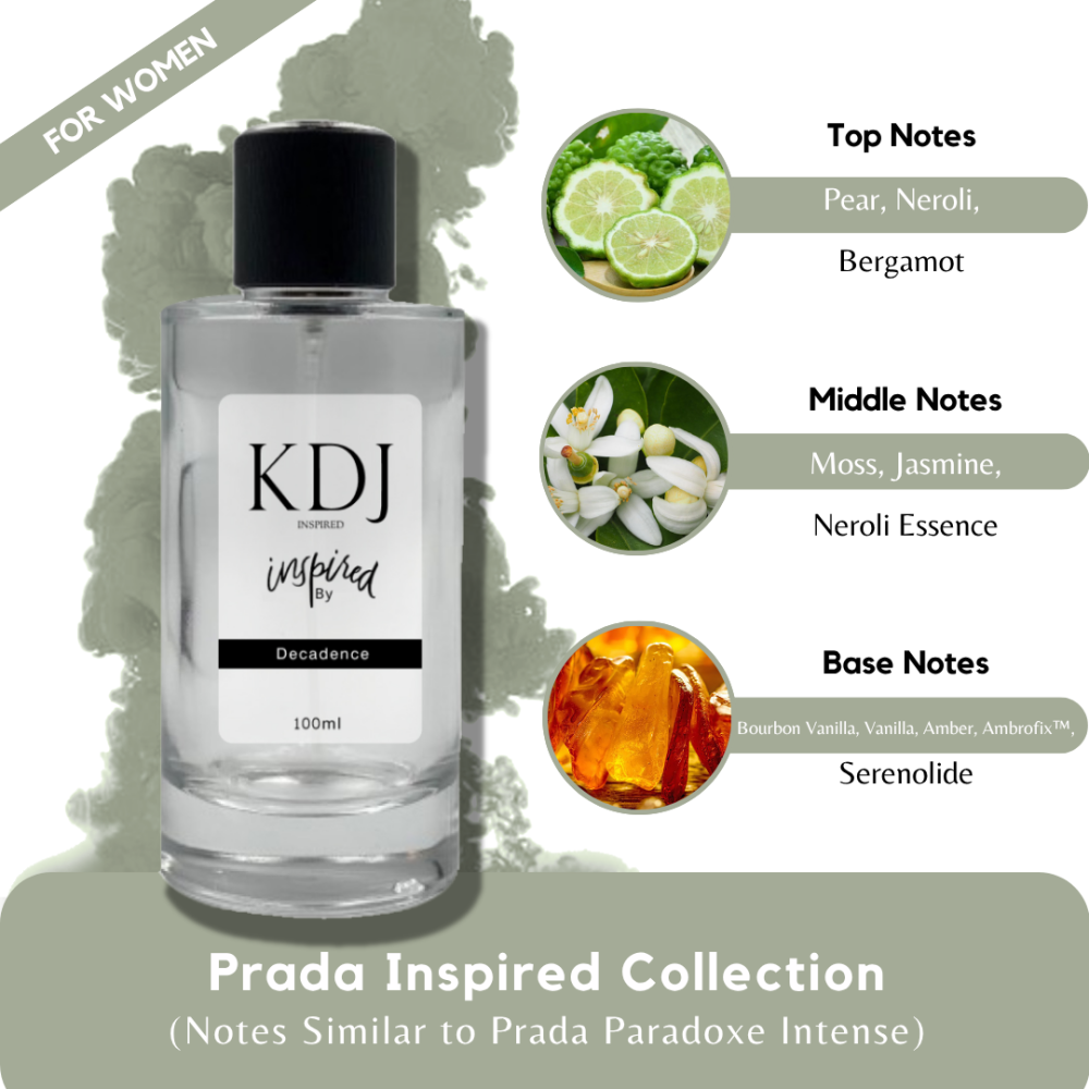 KDJ Inspired – Prada Inspired Collection – Notes Similar to Prada Paradoxe Intense – For Women