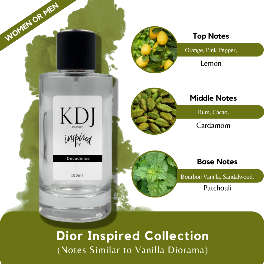 KDJ Inspired – Dior Inspired Collection – Notes Similar to Vanilla Diorama – Unisex