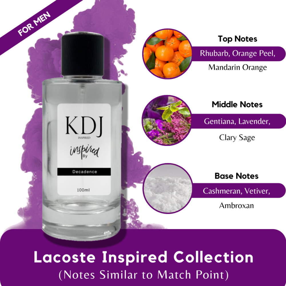 KDJ Inspired – Lacoste Inspired Collection – Notes Similar to Match Point – For Men