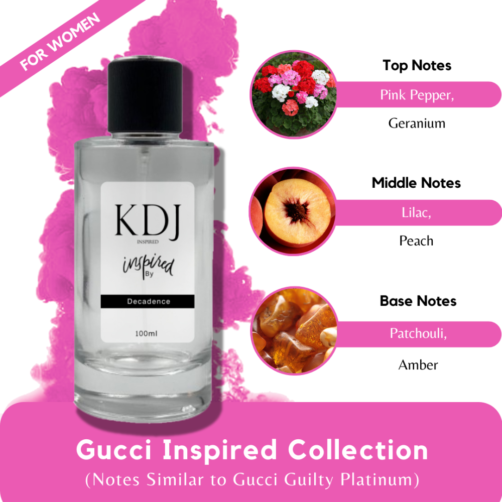 KDJ Inspired – Gucci Inspired Collection – Notes Similar to Gucci Guilty Platinum – For Women