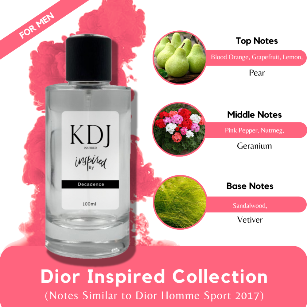 KDJ Inspired – Dior Inspired Collection – Notes Similar to Dior Homme Sport 2017 – For Men