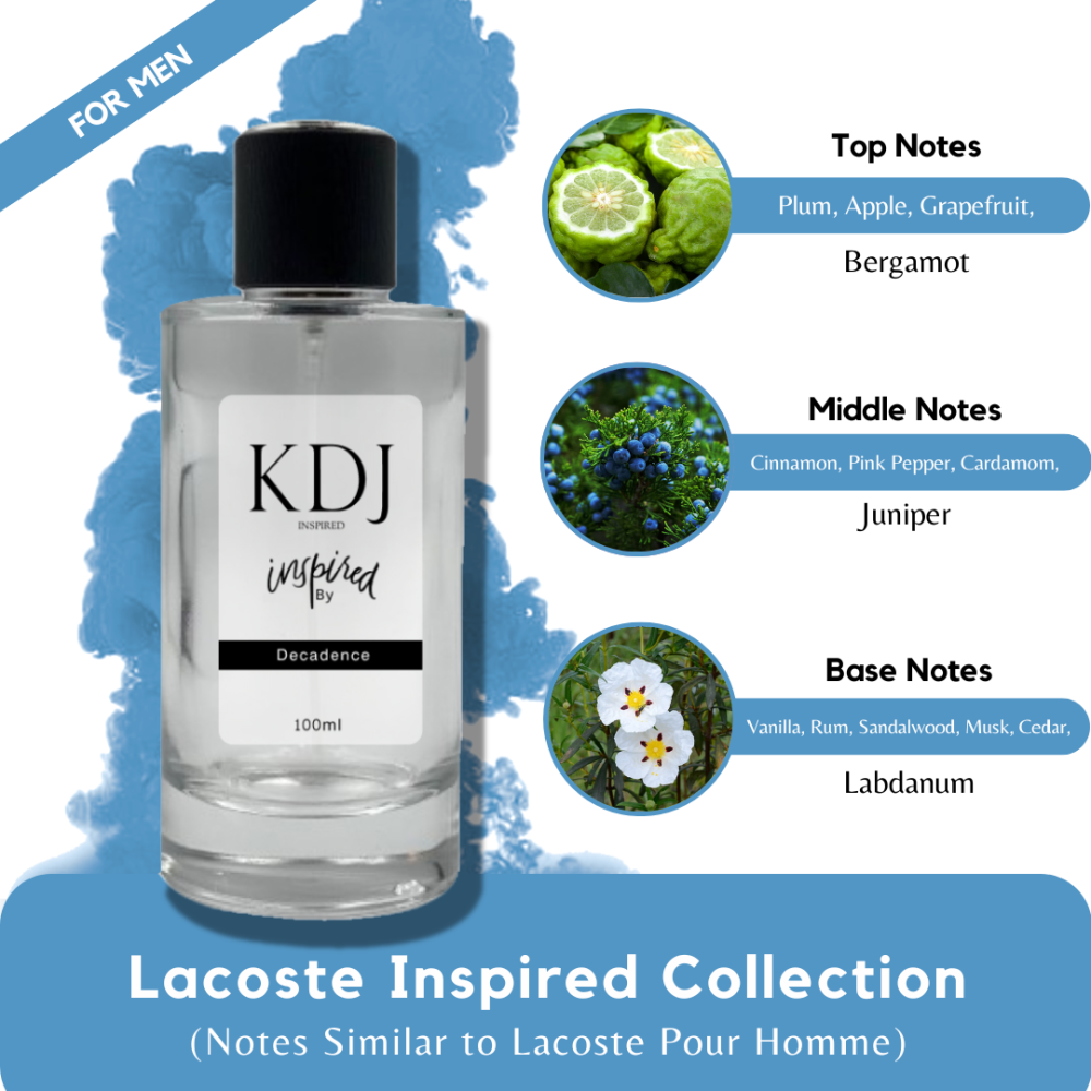 KDJ Inspired – Lacoste Inspired Collection – Notes Similar to Lacoste Pour Homme – For Men