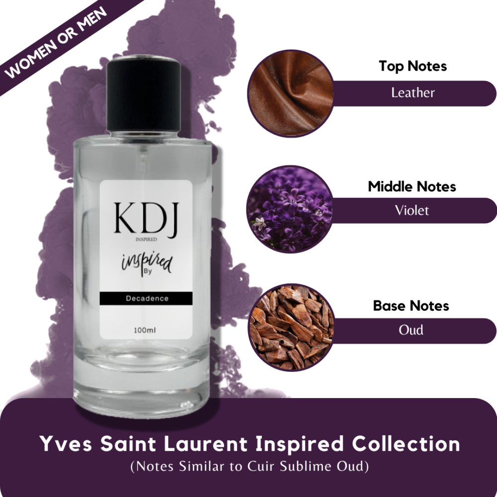 KDJ Inspired – Yves Saint Laurent Inspired Collection – Notes Similar to Cuir Sublime Oud – Unisex