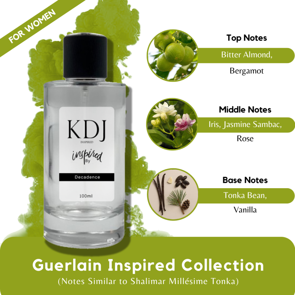 KDJ Inspired – Guerlain Inspired Collection – Notes Similar to Shalimar Millésime Tonka – For Women