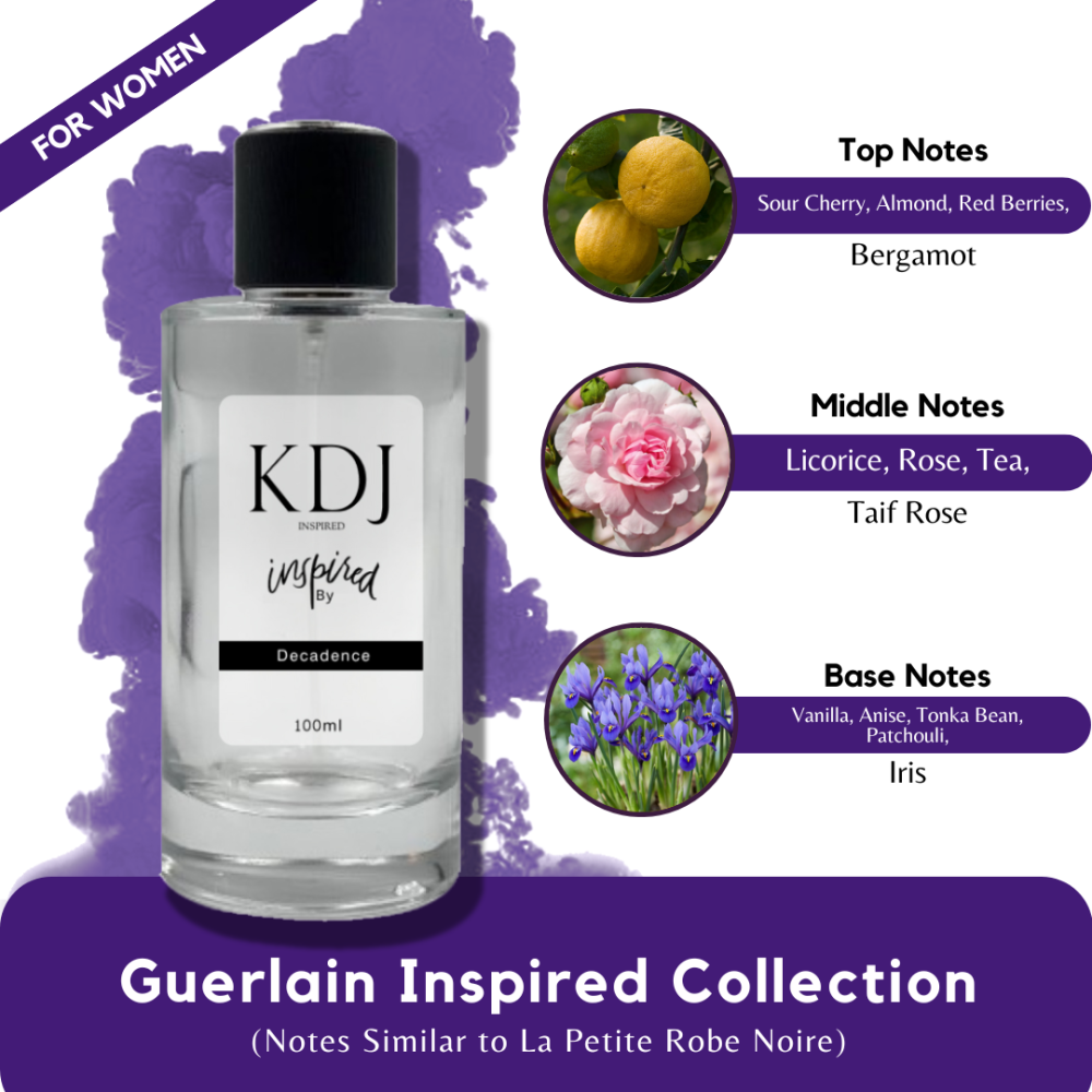KDJ Inspired – Guerlain Inspired Collection – Notes Similar to La Petite Robe Noire – For Women