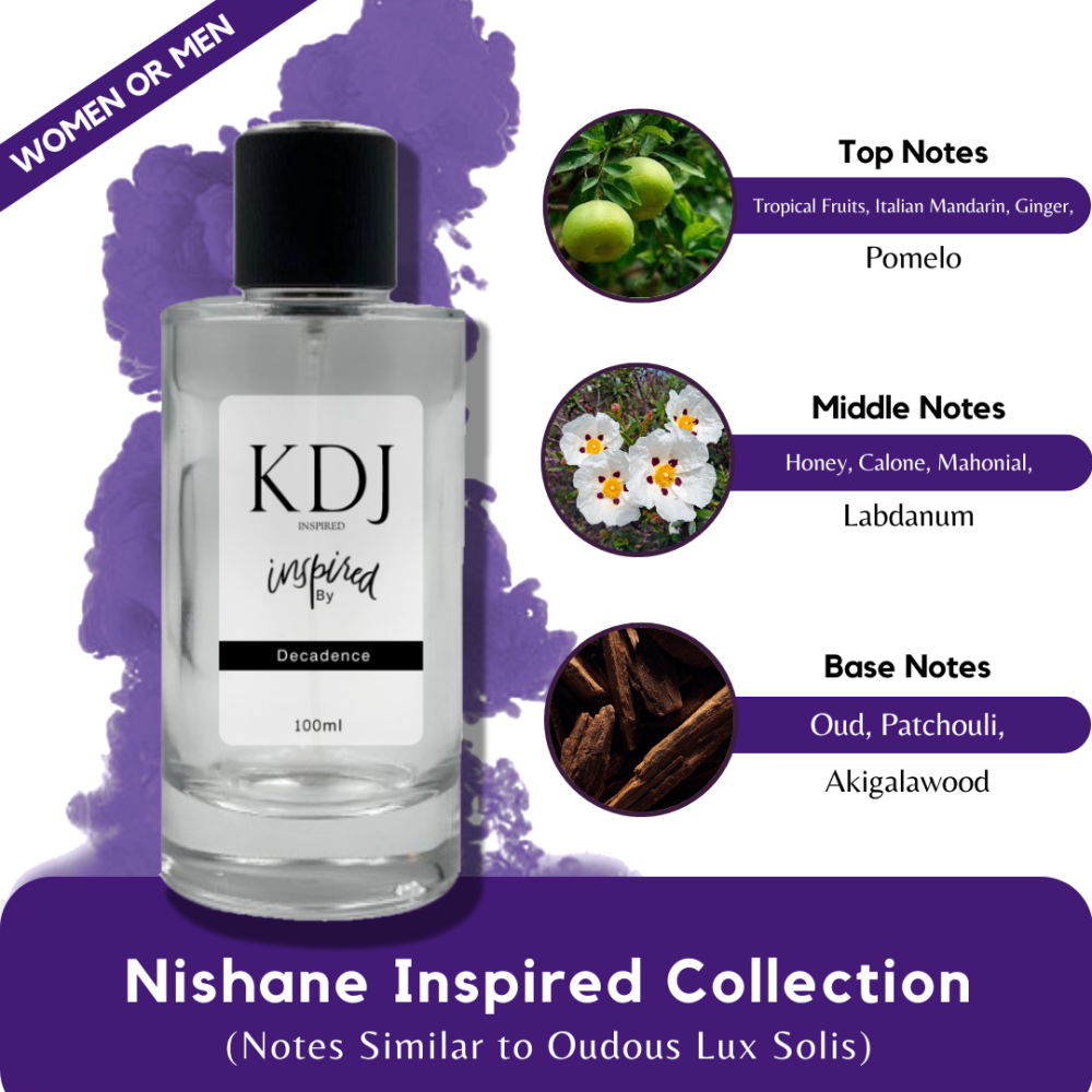KDJ Inspired – Nishane Inspired Collection – Notes Similar to Oudous Lux Solis – Unisex