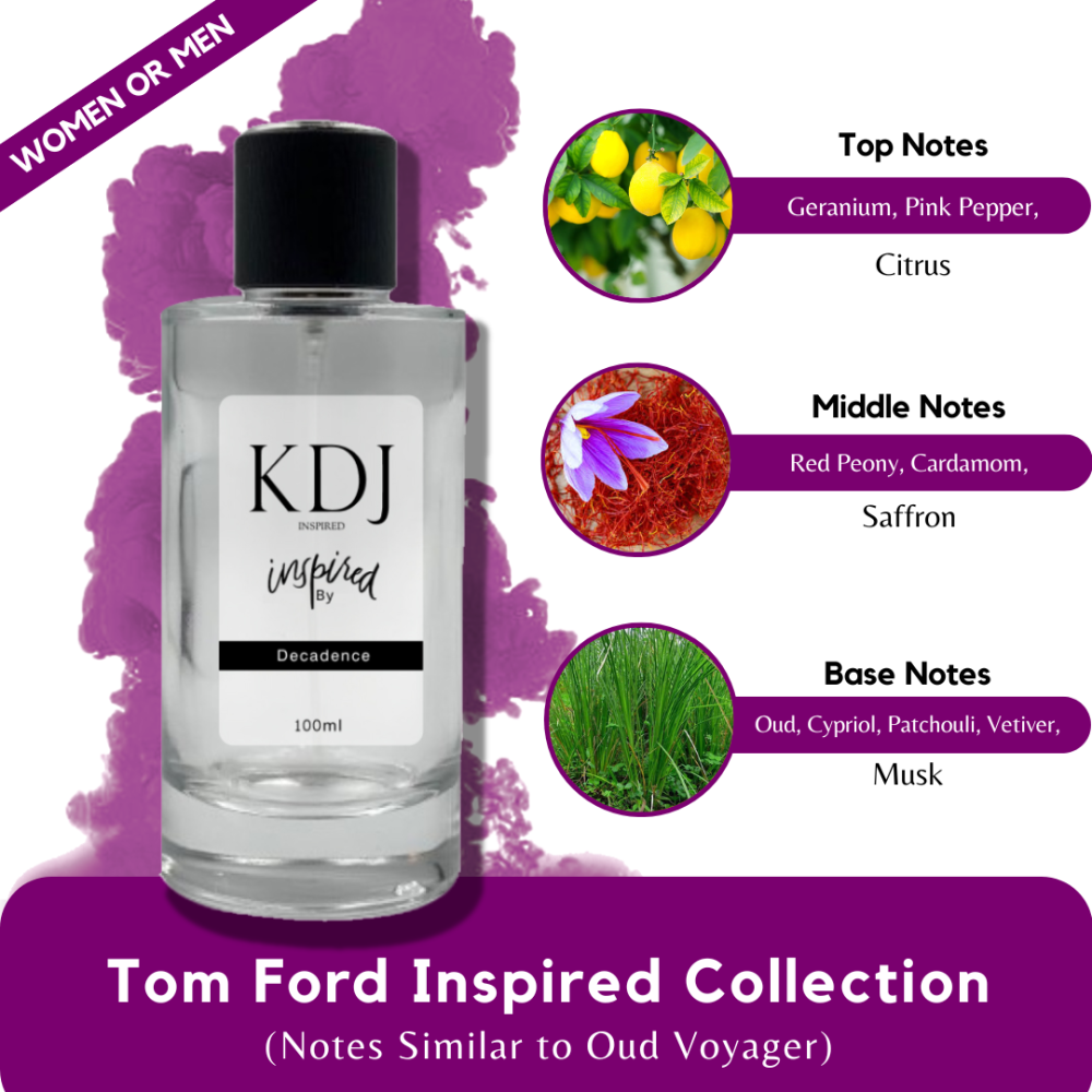 KDJ Inspired – Tom Ford Inspired Collection – Notes Similar to Oud Voyager – Unisex