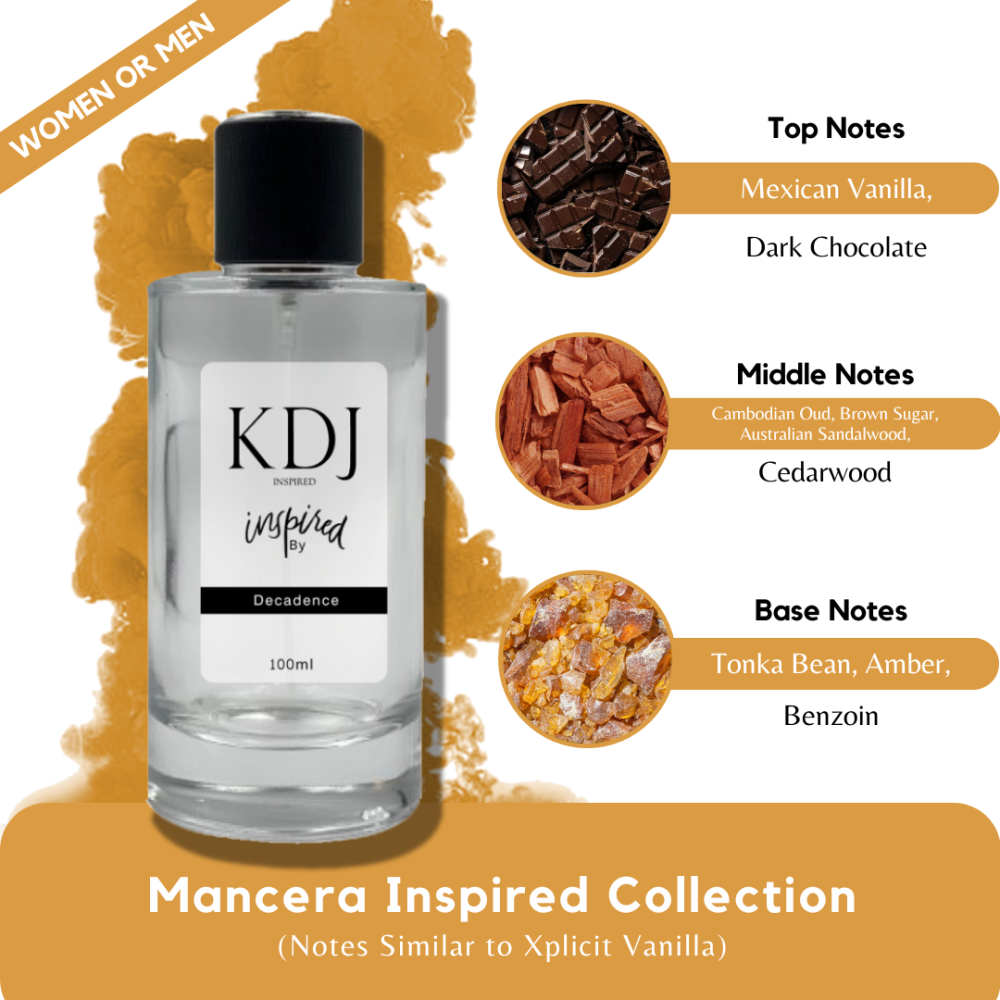 KDJ Inspired – Mancera Inspired Collection – Notes Similar to Xplicit Vanilla – Unisex
