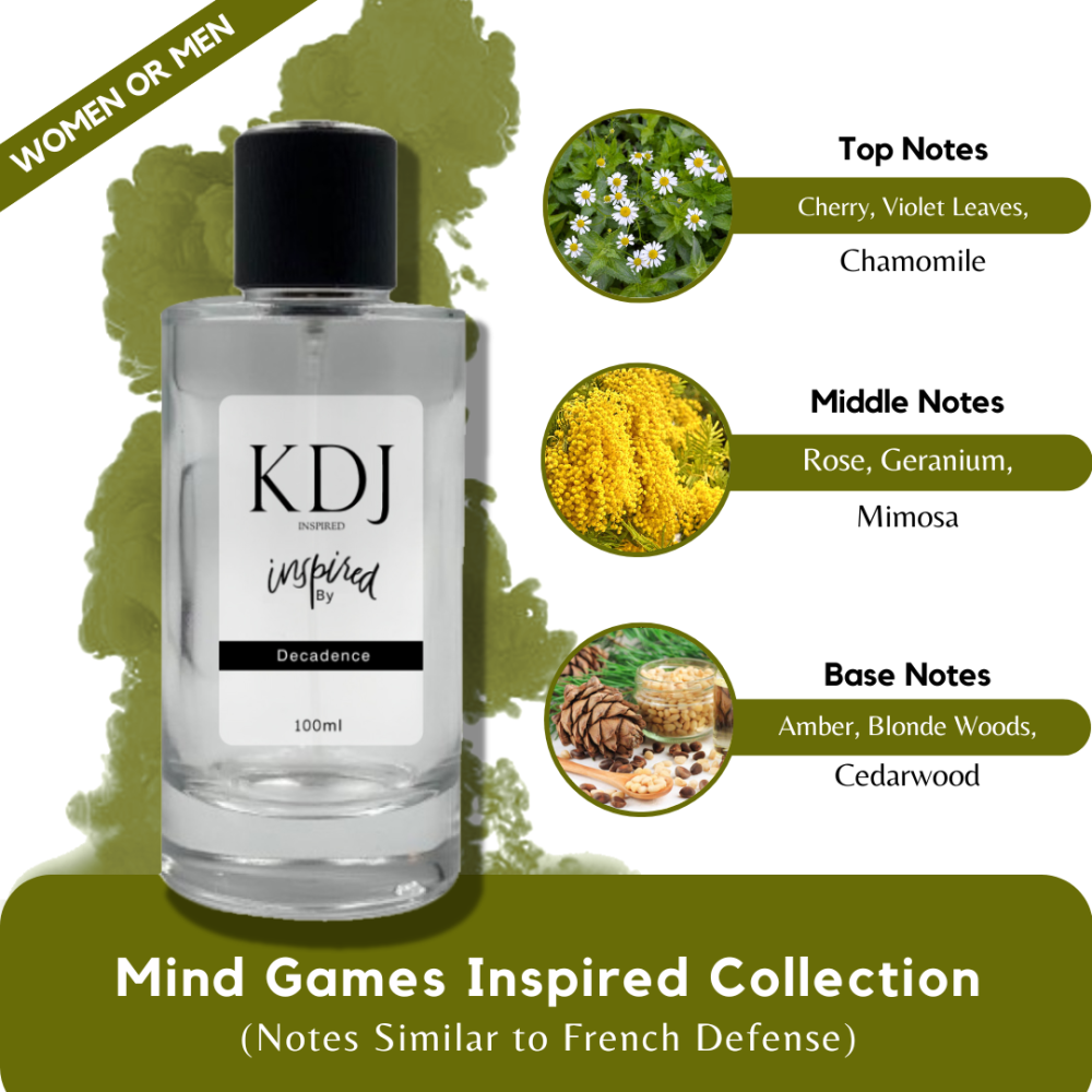 KDJ Inspired – Mind Games Inspired Collection – Notes Similar to French Defense – Unisex