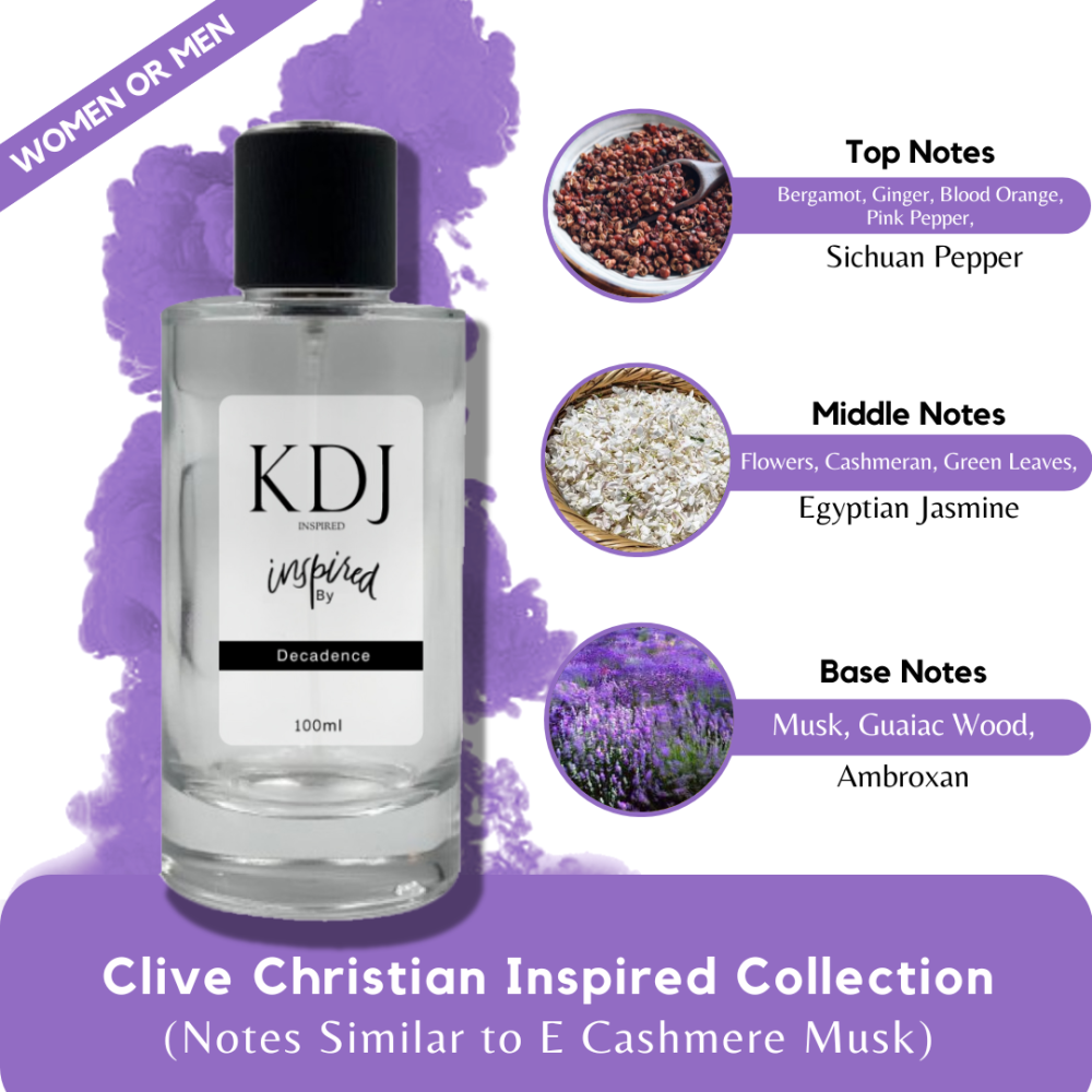 KDJ Inspired – Clive Christian Inspired Collection – Notes Similar to E Cashmere Musk – Unisex