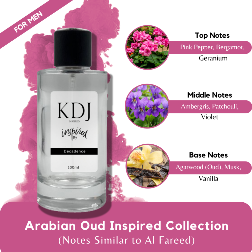 KDJ Inspired – Arabian Oud Inspired Collection – Notes Similar to Al Fareed – For Men
