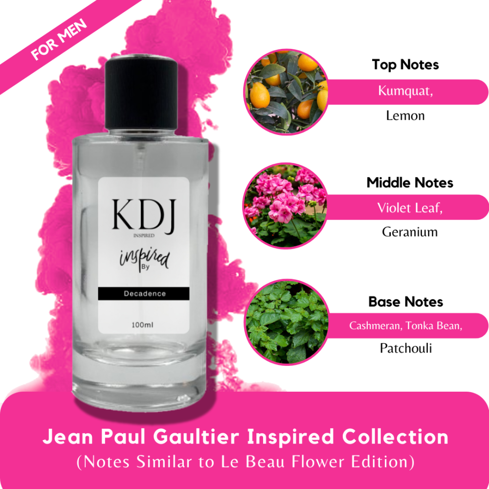 KDJ Inspired – Jean Paul Gaultier Inspired Collection – Notes Similar to Le Beau Flower Edition – For Men
