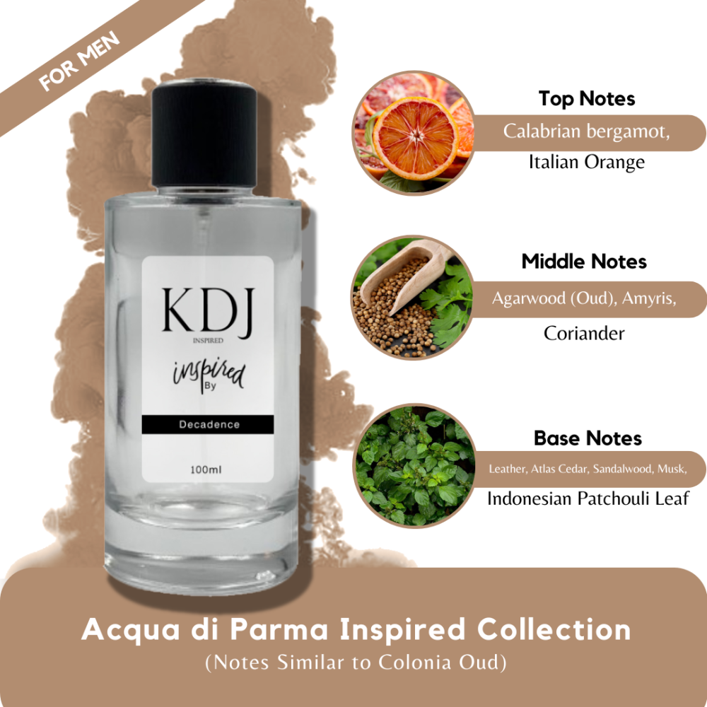 KDJ Inspired – Acqua di Parma Inspired Collection – Notes Similar to Colonia Oud – For Men