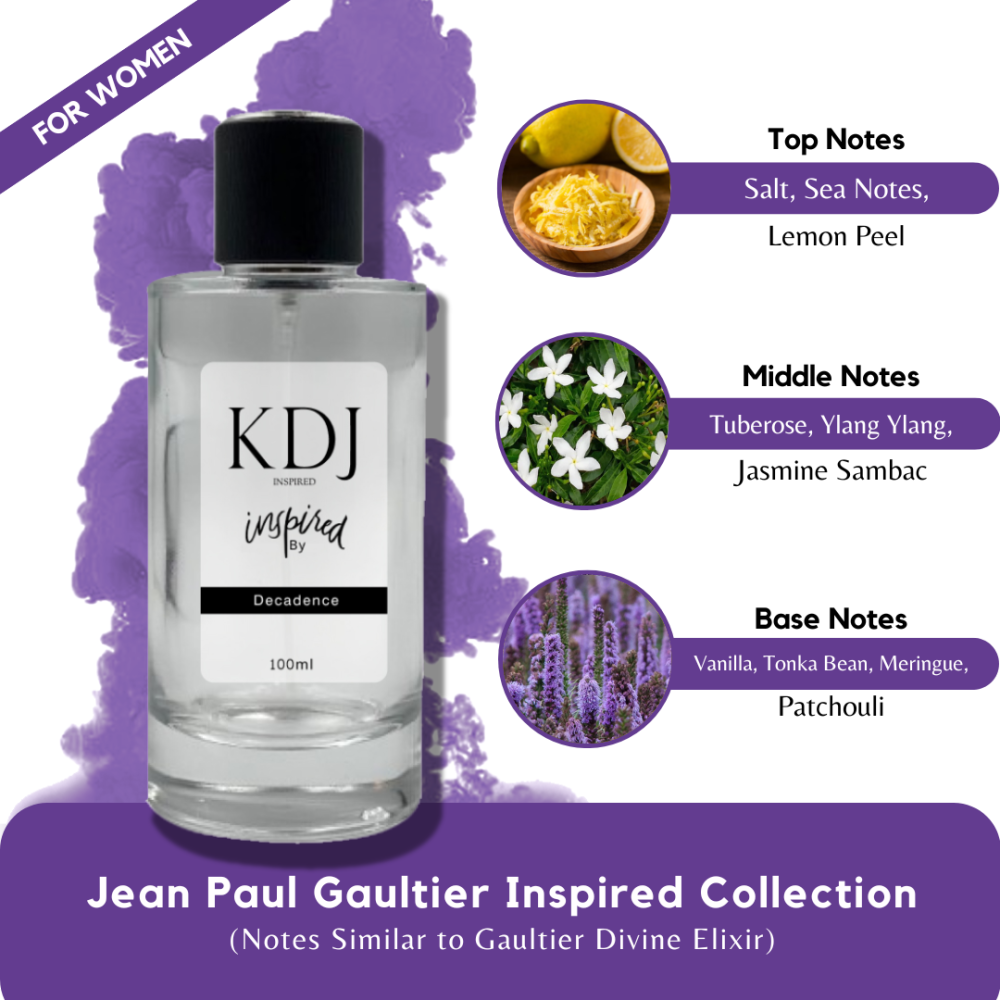 KDJ Inspired – Jean Paul Gaultier Inspired Collection – Notes Similar to Gaultier Divine Elixir – For Women