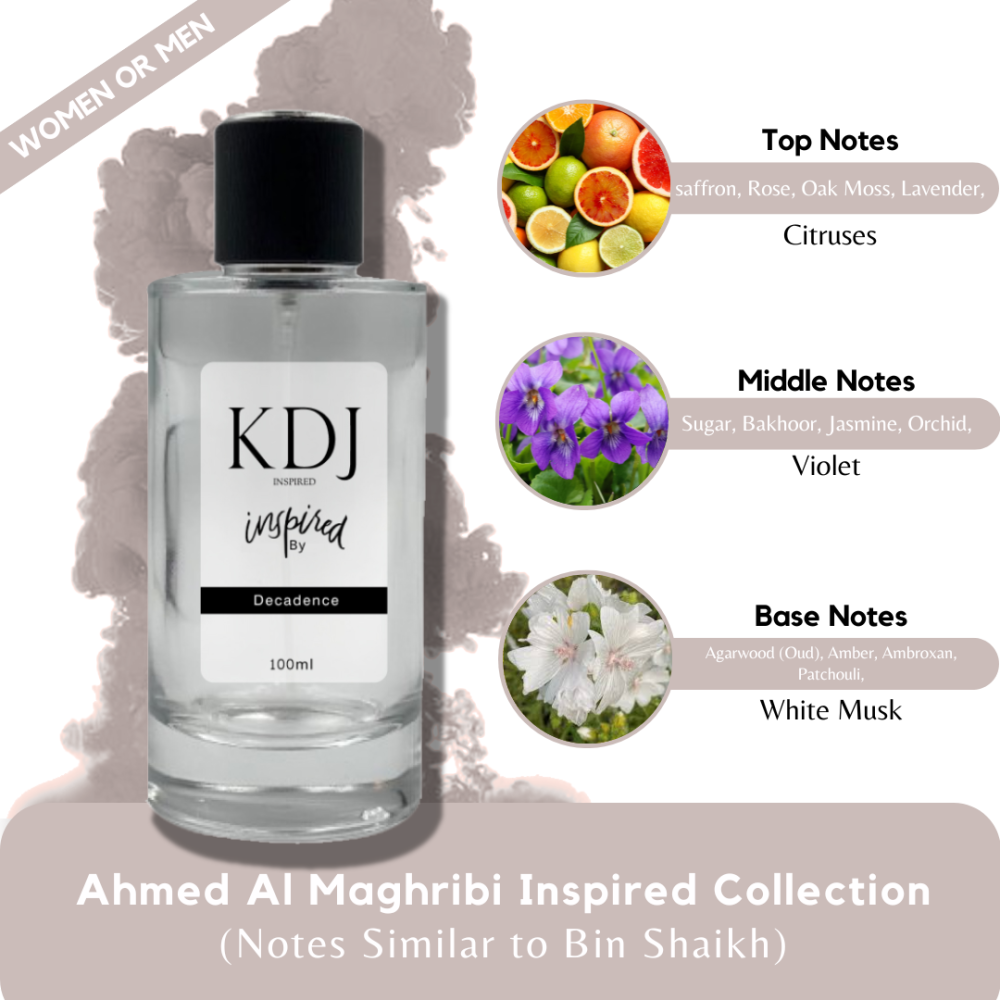 KDJ Inspired – Ahmed Al Maghribi Inspired Collection – Notes Similar to Bin Shaikh – Unisex