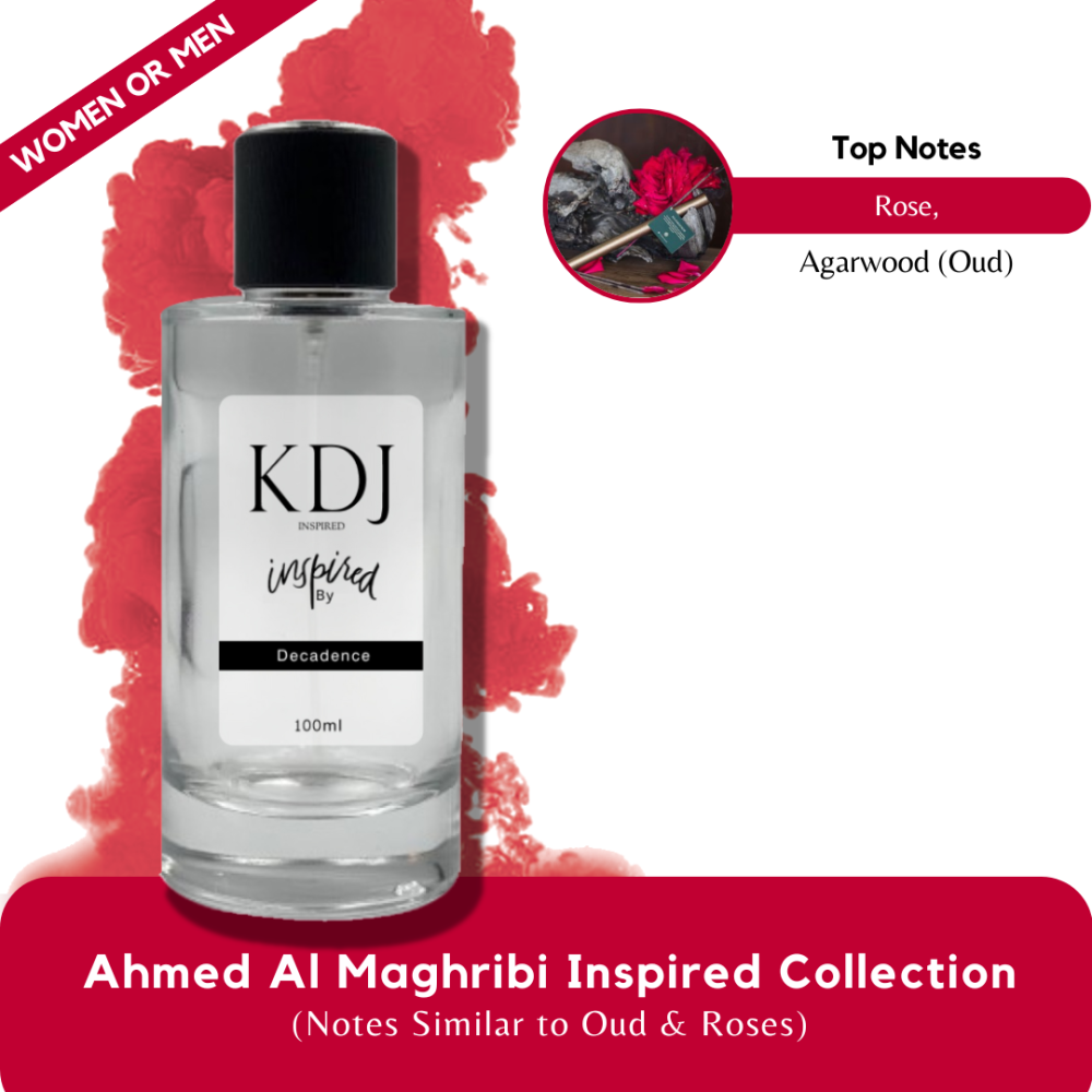 KDJ Inspired – Ahmed Al Maghribi Inspired Collection – Notes Similar to Oud & Roses – Unisex