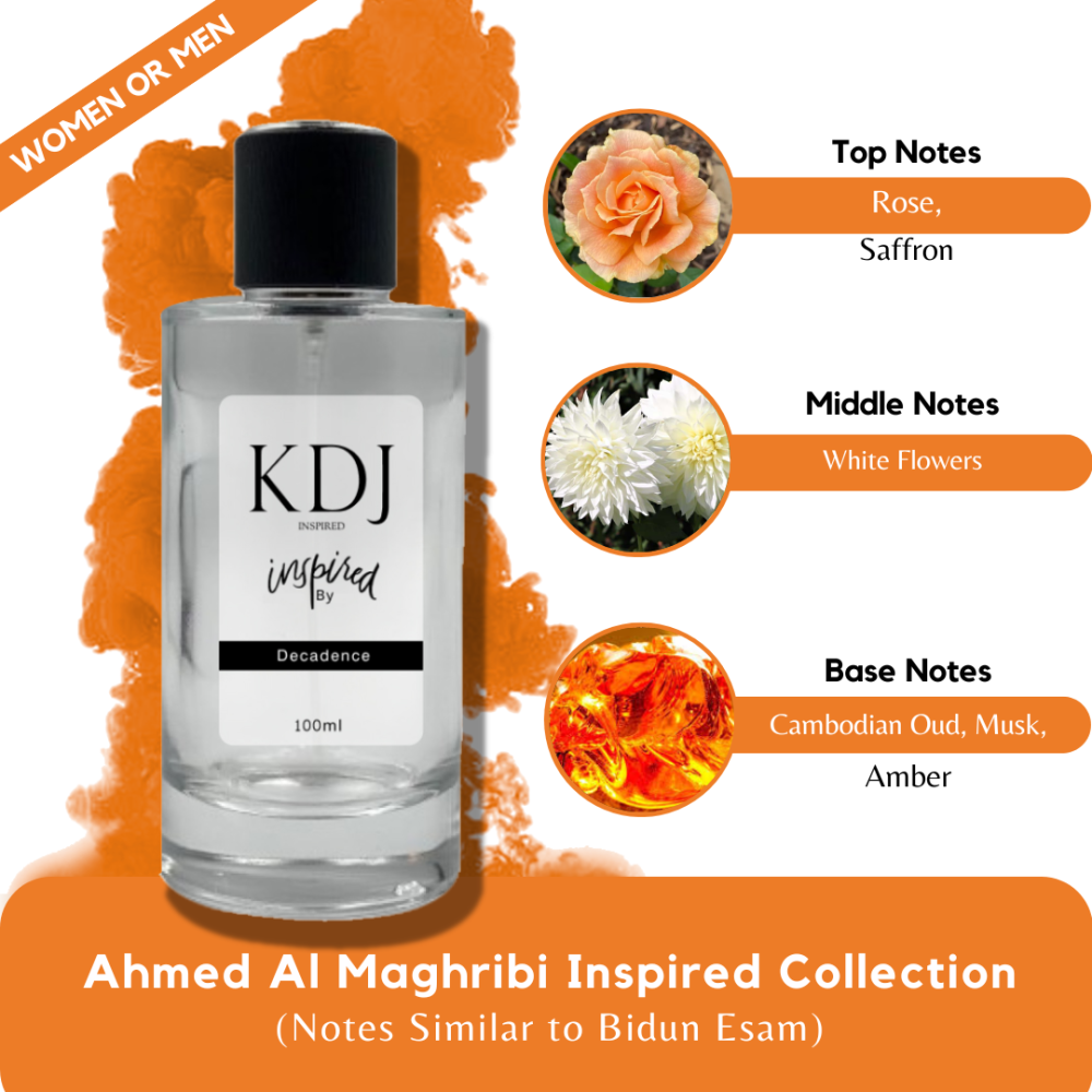 KDJ Inspired – Ahmed Al Maghribi Inspired Collection – Notes Similar to Bidun Esam – Unisex