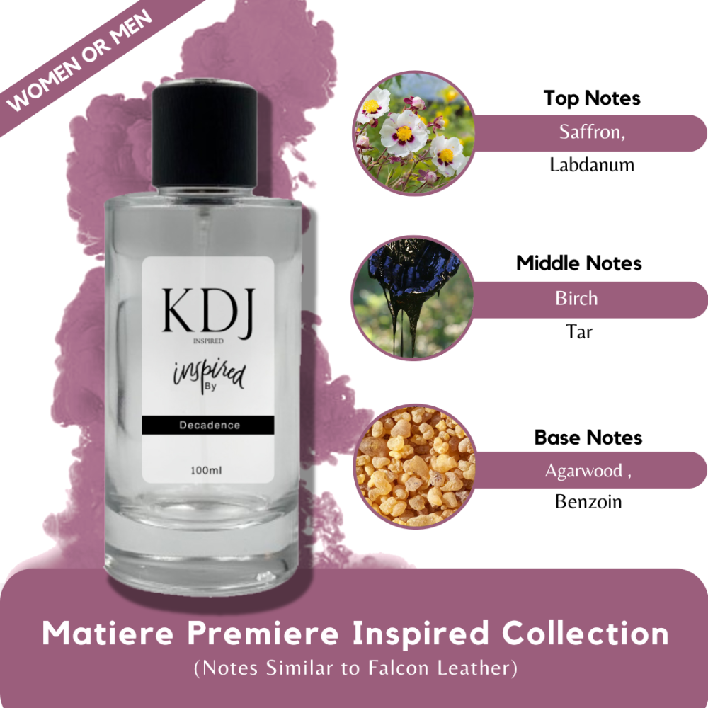 KDJ Inspired – Matiere Premiere Inspired Collection – Notes Similar to Falcon Leather – Unisex