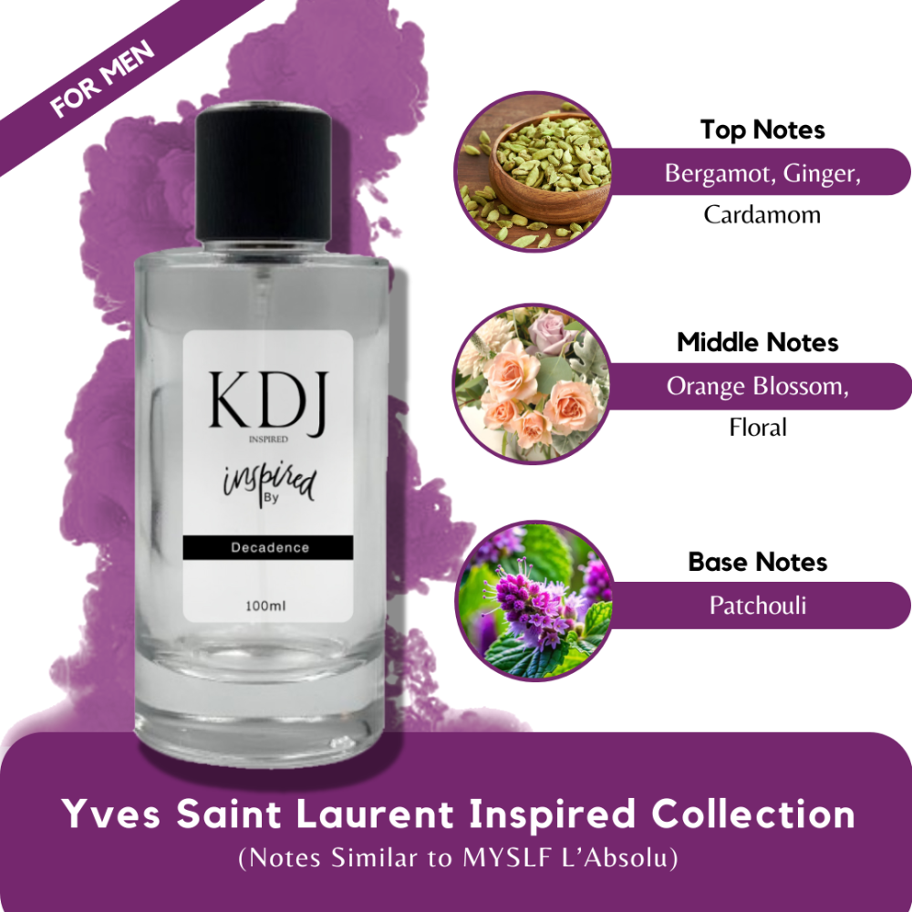 KDJ Inspired – Yves Saint Laurent Inspired Collection – Notes Similar to MYSLF L’Absolu – For Men