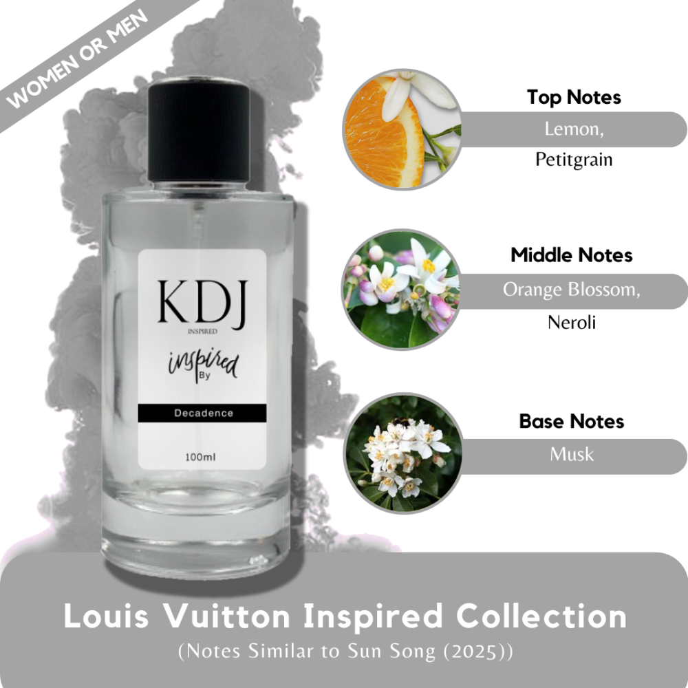 KDJ Inspired – Louis Vuitton Inspired Collection – Notes Similar to Sun Song (2025) – Unisex