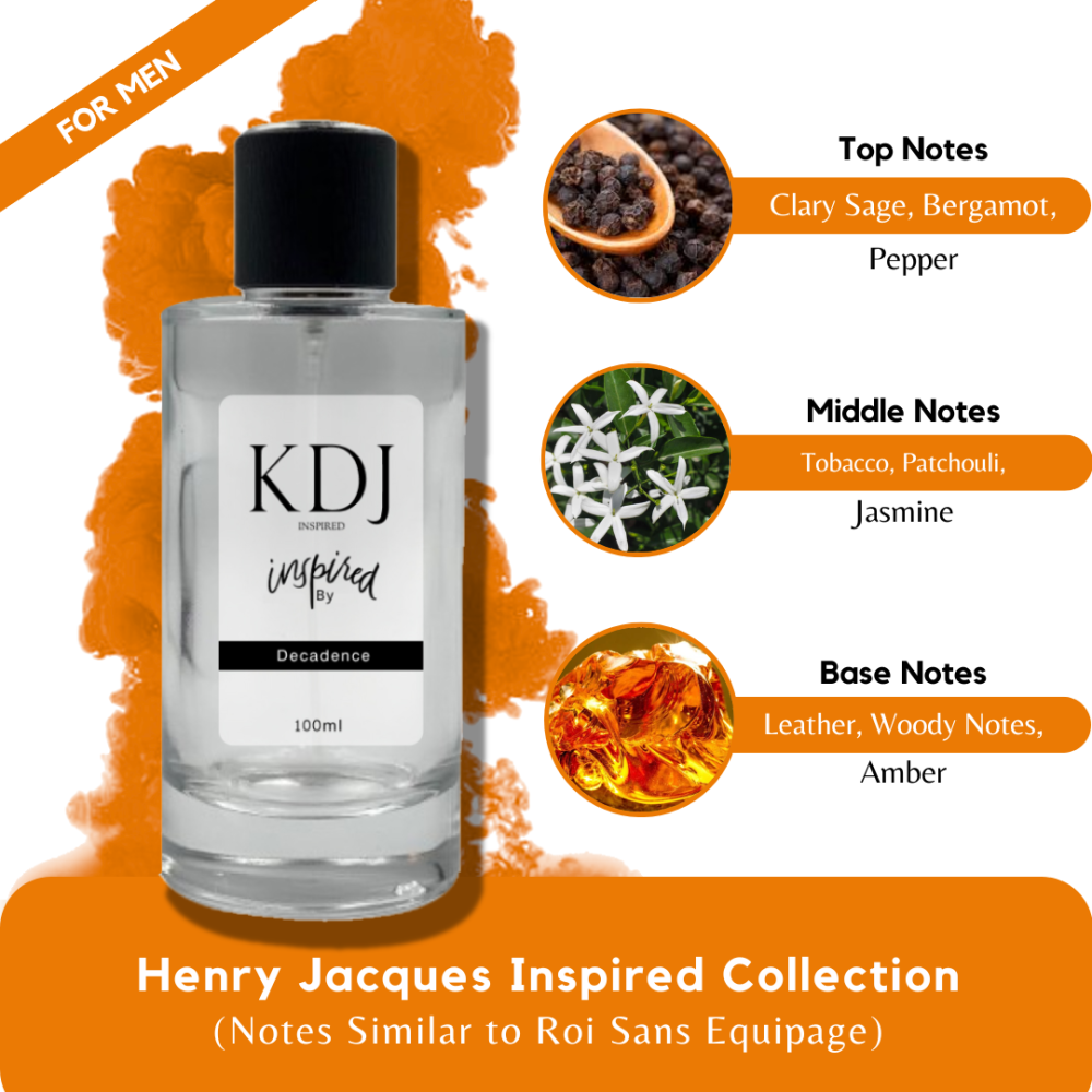 KDJ Inspired – Henry Jacques Inspired Collection – Notes Similar to Roi Sans Equipage – For Men