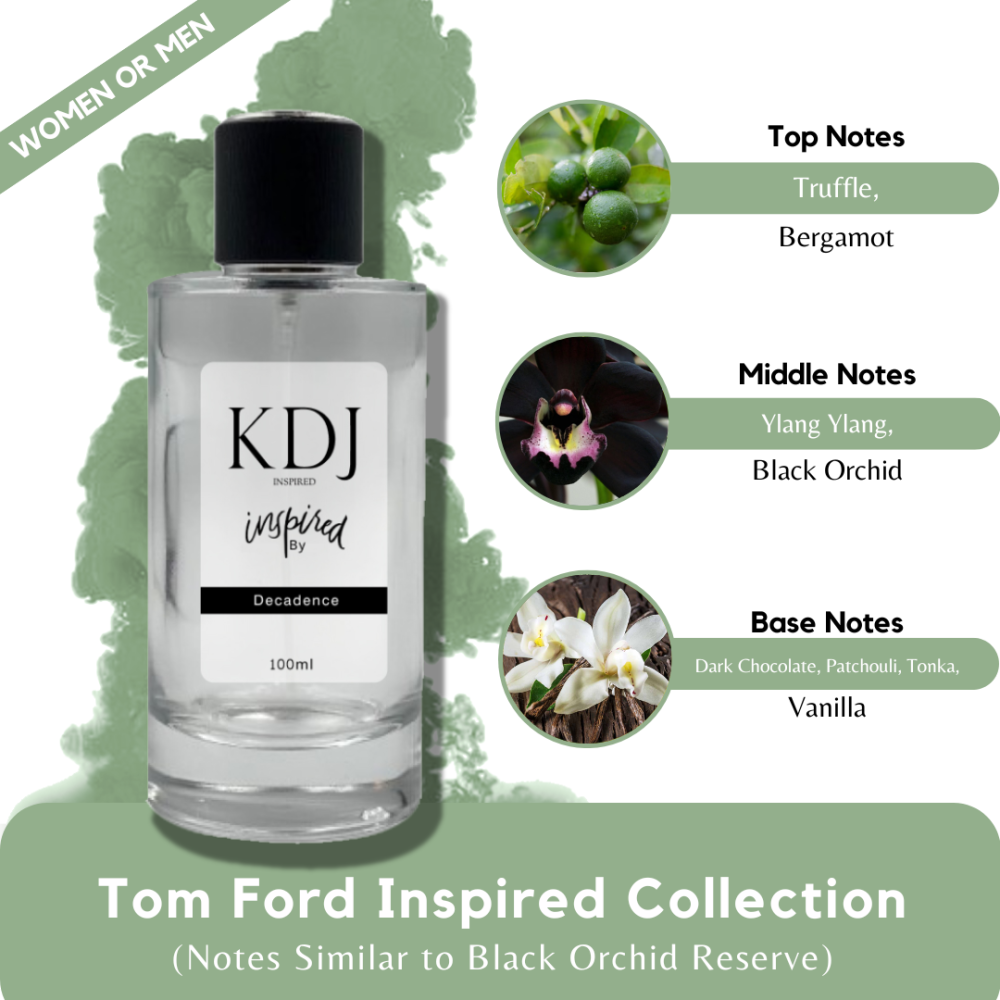 KDJ Inspired – Tom Ford Inspired Collection – Notes Similar to Black Orchid Reserve – Unisex