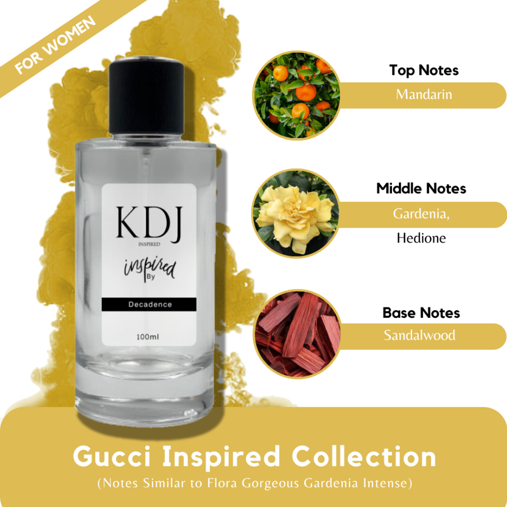 KDJ Inspired – Gucci Inspired Collection – Notes Similar to Flora Gorgeous Gardenia Intense – For Women
