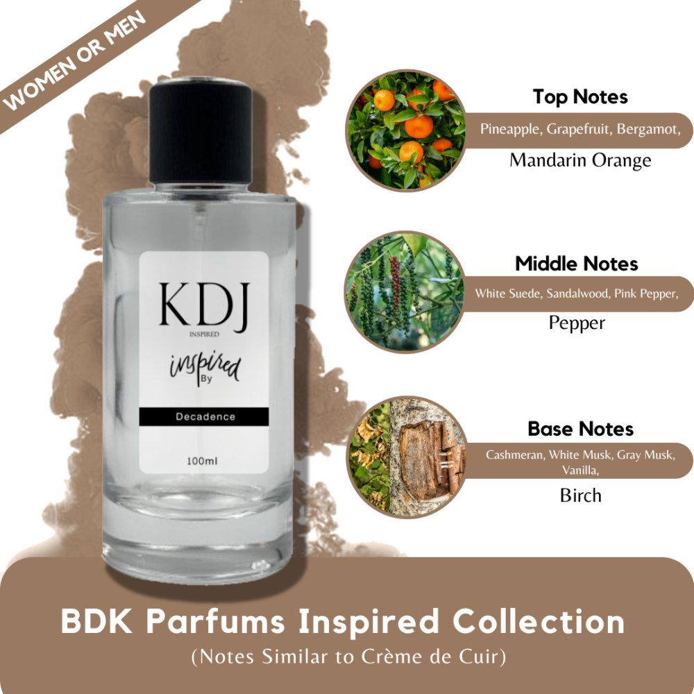 KDJ Inspired – BDK Parfums Inspired Collection – Notes Similar to Crème de Cuir – Unisex