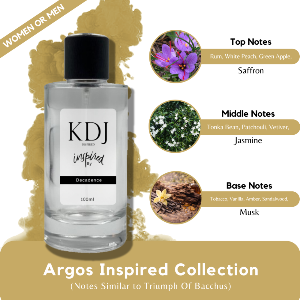 KDJ Inspired – Argos Inspired Collection – Notes Similar to Triumph Of Bacchus – Unisex